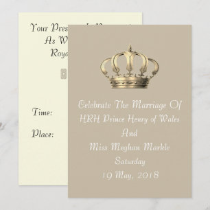 Inbjudan till Harry & Meghan Royal Krona (Taupe)