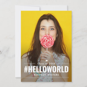 Inbjudan till Hashtag Roligt Redigerbar Färg Stude