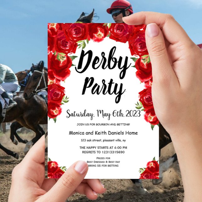 Inbjudan till Hästdagspartiet Tävla Derby Day Part (Skapare uppladdad)