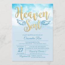 Inbjudan till Heaven Sent Baby Shower
