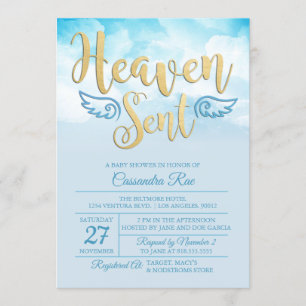 Inbjudan till Heaven Sent Baby Shower