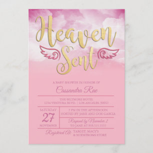 Inbjudan till Heaven Sent Baby Shower