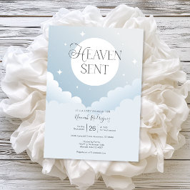 Inbjudan till Heaven Sent Blue Clouds Baby Shower