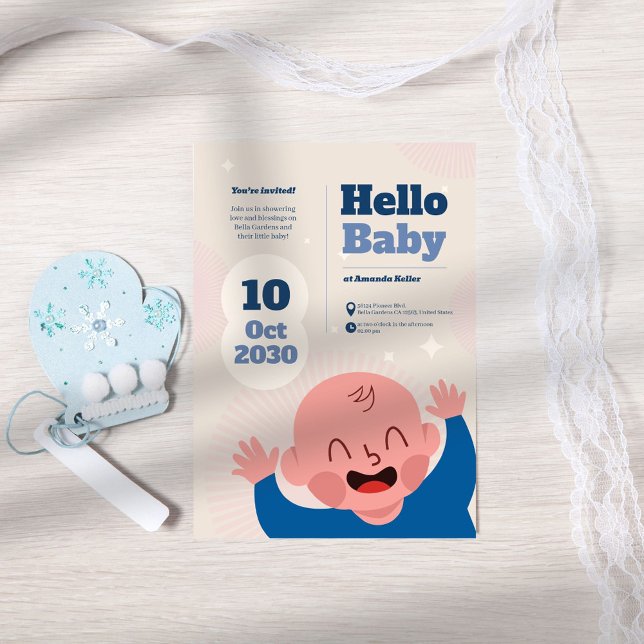 Inbjudan till hej Baby Ansikte Shower (Skapare uppladdad)