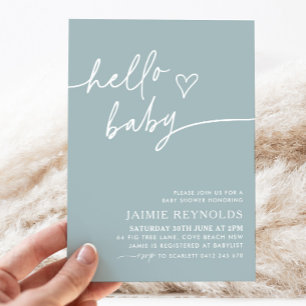 Inbjudan till hej Baby blue babyvisningsprogram