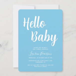 Inbjudan till hej Baby Light Blue Baby Shower