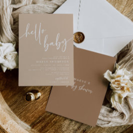 Inbjudan till hej Baby Modern Neutralt Baby Shower