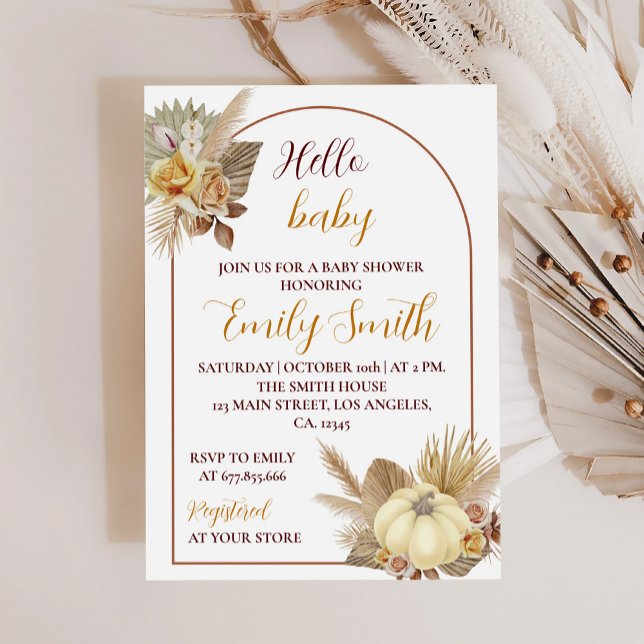 Inbjudan till hej Baby Pumpkin Baby Shower (Skapare uppladdad)