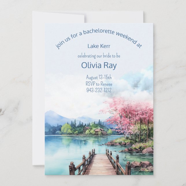 Inbjudan till helg från sjö Bachelorette och till  (Framsida)
