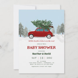 Inbjudan till Helgdag Baby Shower för vintage Red
