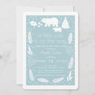 Inbjudan till Helgdag Bear Blue Baby Shower för po