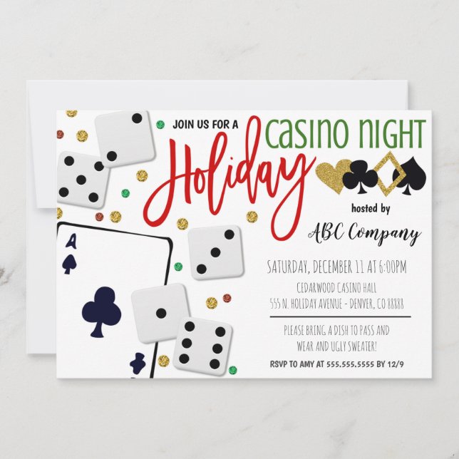Inbjudan till Helgdag Casino Party (Framsida)