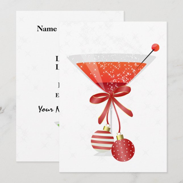 Inbjudan till helgdag Cocktail-part (Fram/baksida)