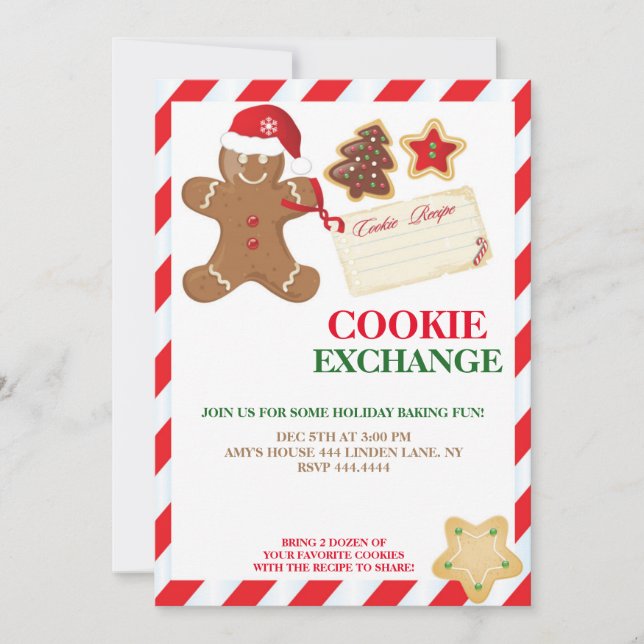 Inbjudan till Helgdag Cookie Exchange-växling (Framsida)