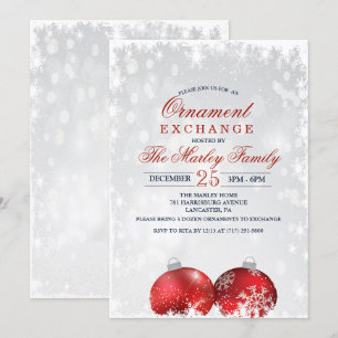 Inbjudan till Helgdag jul för utväxling av prydnad