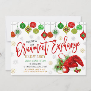 Inbjudan till Helgdag Ornament Exchange Party