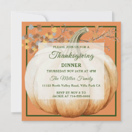 Inbjudan till helgdag Pumpkin-Thanksgiving på midd