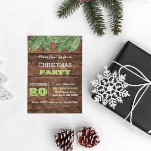 Inbjudan till Helgdag Rustic Wood och Gräs Gren