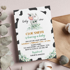 Inbjudan till heliga Cow Baby Shower