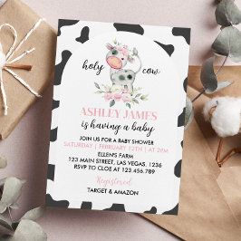 Inbjudan till heliga Cow Baby Shower