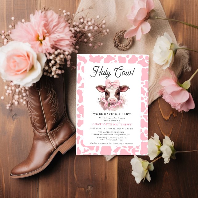 Inbjudan till heliga Rosa Boho Baby Shower  Boho (Skapare uppladdad)