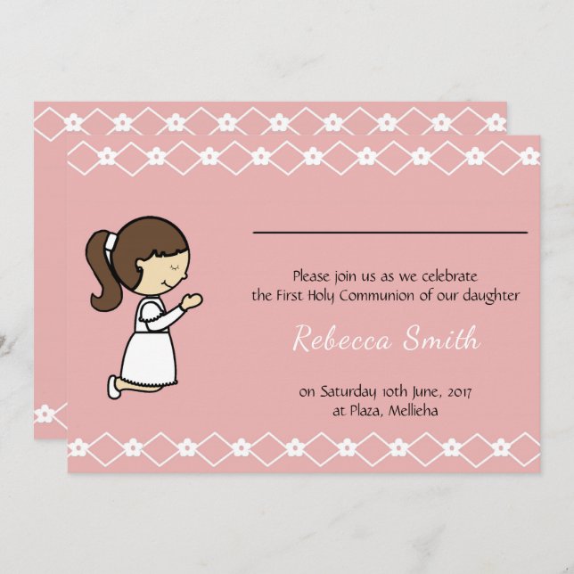 Inbjudan till heligan till kommunision (Fram/baksida)