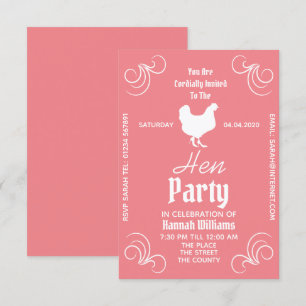 Inbjudan till Hen Party Firande