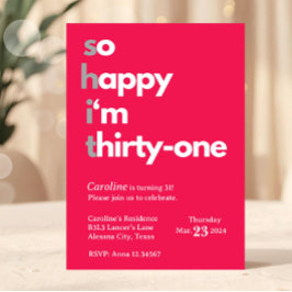 Inbjudan till hennes 31-årsdag Trettioettårsfest