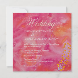 Inbjudan till hett Färg Romantic Wedding