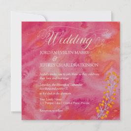 Inbjudan till hett Färg Romantic Wedding