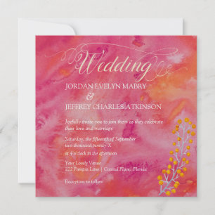 Inbjudan till hett Färg Romantic Wedding
