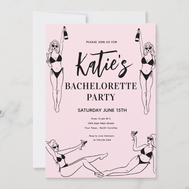 Inbjudan till High Heel Bachelorette Party (Framsida)