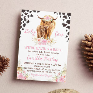 Inbjudan till Highland Cow Girl Baby Shower