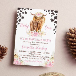 Inbjudan till Highland Cow Girl Baby Shower