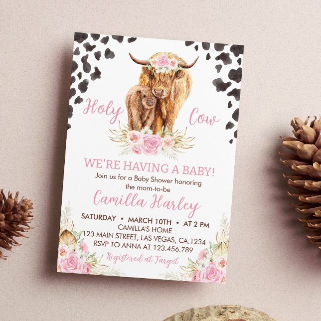 Inbjudan till Highland Cow Girl Baby Shower (Skapare uppladdad)