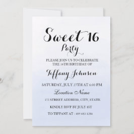 Inbjudan till Himlar Blue Pastel Sweet 16 Party