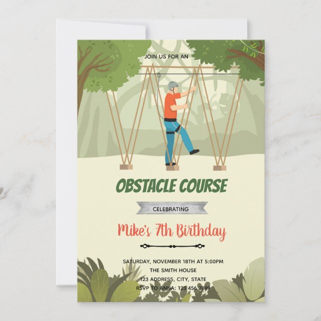 Inbjudan till hinderbana för rullgång (Framsida)