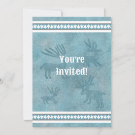 Inbjudan till Hjort i sydvästra vintern - blå, pla