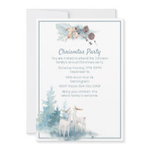Inbjudan till hjort och Pastel Foliage-julfest