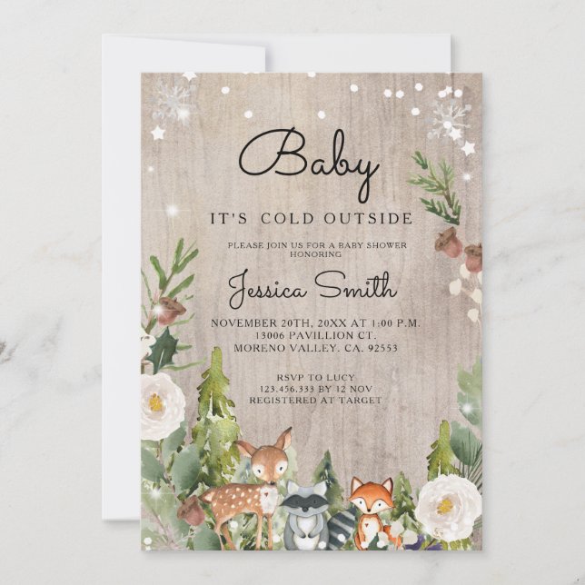 Inbjudan till Hjort till vintern för skogsmark (Framsida)