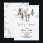 Inbjudan till hjort Winter Baby Shower<br><div class="desc">Vinterjodland-flickduschinbjudan perfekt till babyduschen party.</div>
