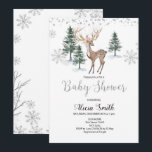 Inbjudan till hjort Winter Baby Shower<br><div class="desc">Vinterjodland-flickduschinbjudan perfekt till babyduschen party.</div>