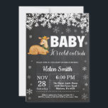 Inbjudan till hjort Winter Baby Shower Chalkboard<br><div class="desc">Inbjudan till hjort Vinter Baby Shower. Baby dess kall utanför babyutbjudan. Vit snöflummel. Baby dess kall utanför Baby Shower-inbjudan. Bjud in barn eller flicka. Winter Helgdag Baby Shower Inbjudan. Bakgrund för kalkbord. Black and White. Om du vill göra ytterligare anpassningar klickar du på knappen "Anpassa" och användor verktyg som är...</div>
