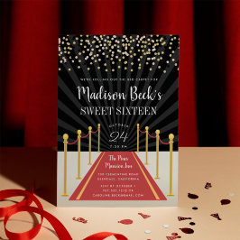 Inbjudan till Hollywood Red Carpet Sweet sixteen