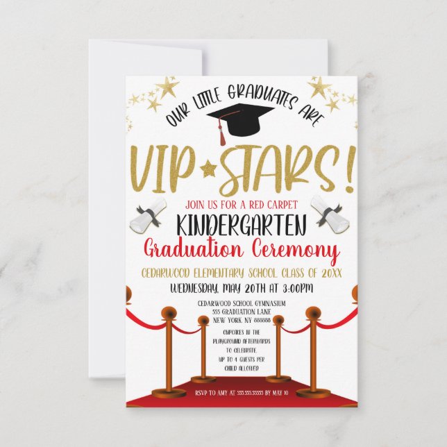 Inbjudan till Hollywood Red Carpet Theme Studenten (Framsida)