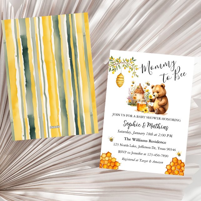 Inbjudan till honungsbin Cute Bear Baby Shower (Skapare uppladdad)
