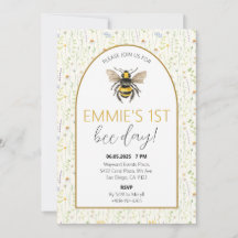 Inbjudan till honungsbin första födelsedag
