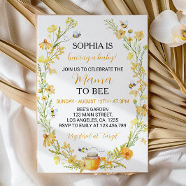 Inbjudan till honungsbin Wildblomma Baby Shower