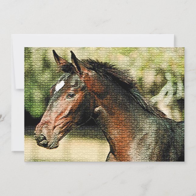 Inbjudan till Horse Mosaic Tiles (Framsida)