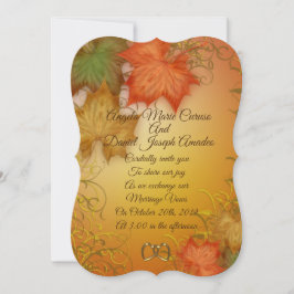 Inbjudan till höst löv-bröllop